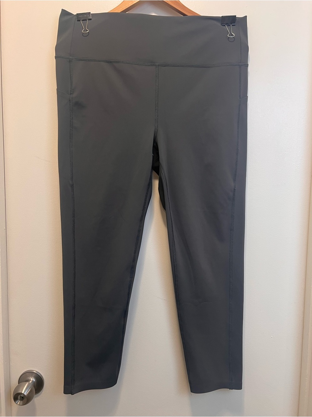 Mono B Gray High Rise Pocket Leggings 1XL Athletic Yoga Workout Pants